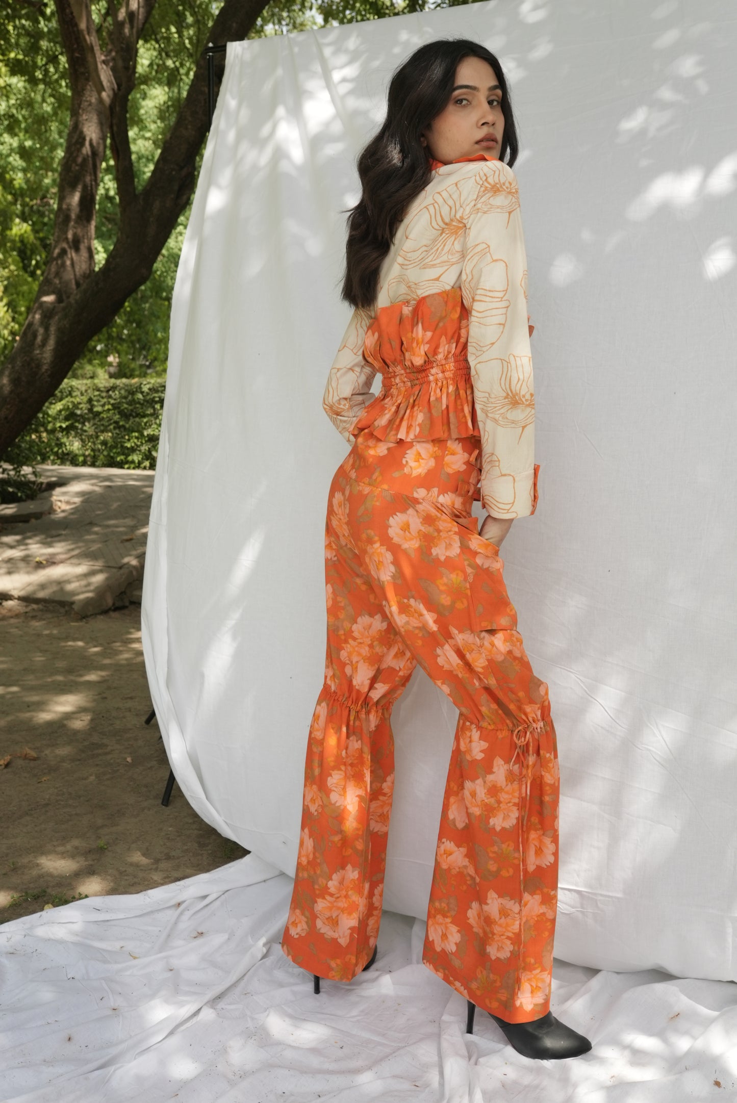 Floral Gathered Trousers