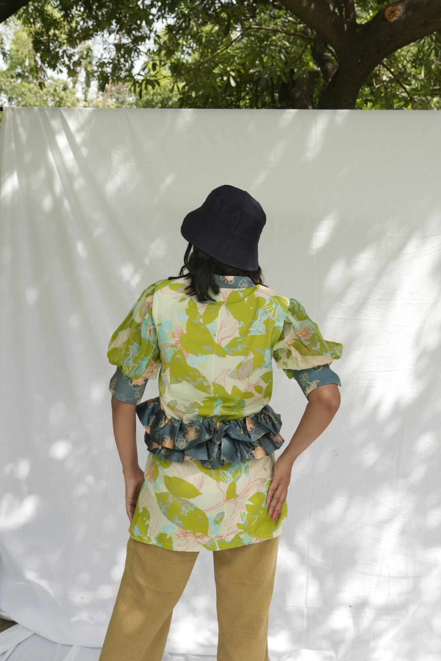 Ruffle Waistband Jacket