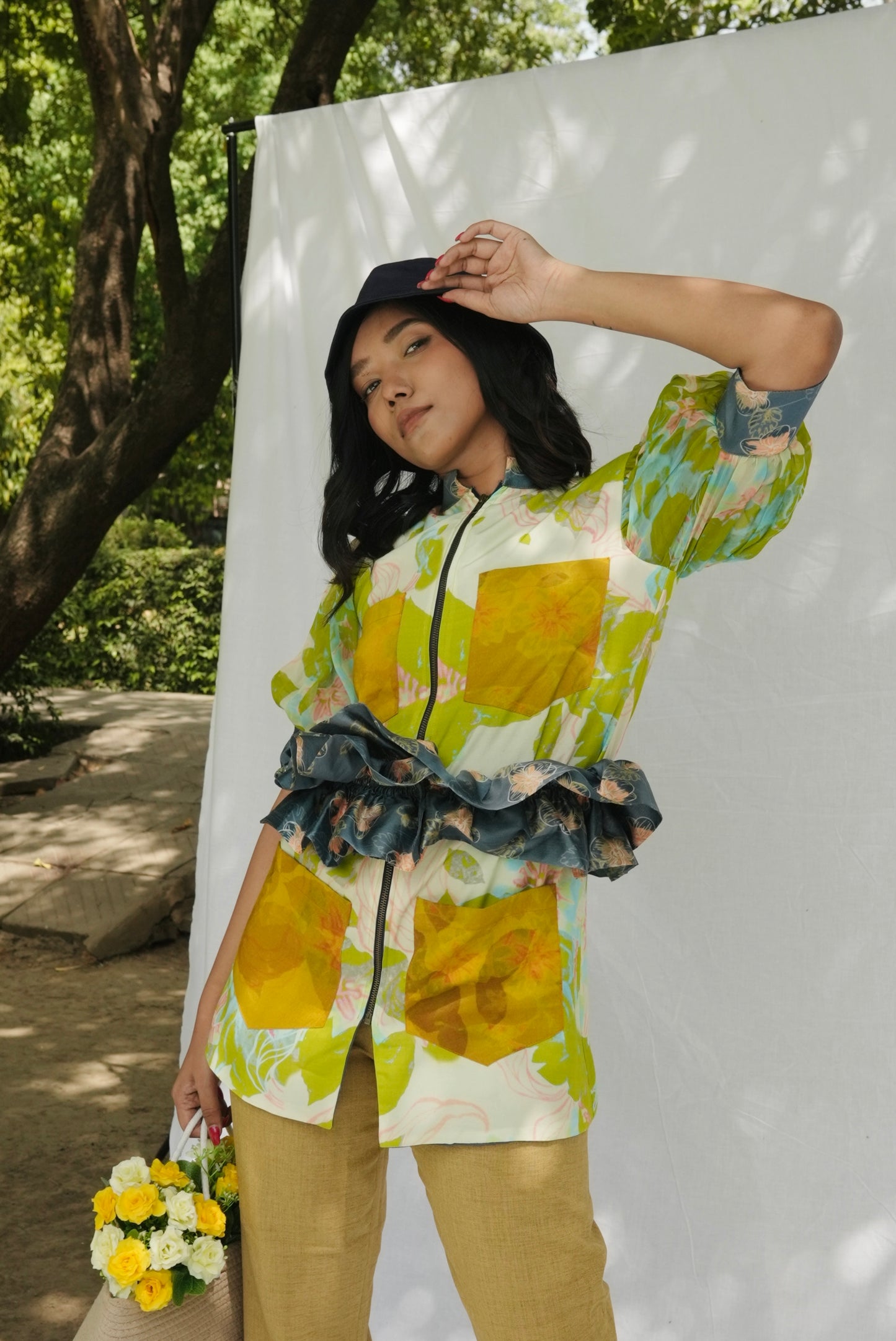 Ruffle Waistband Jacket