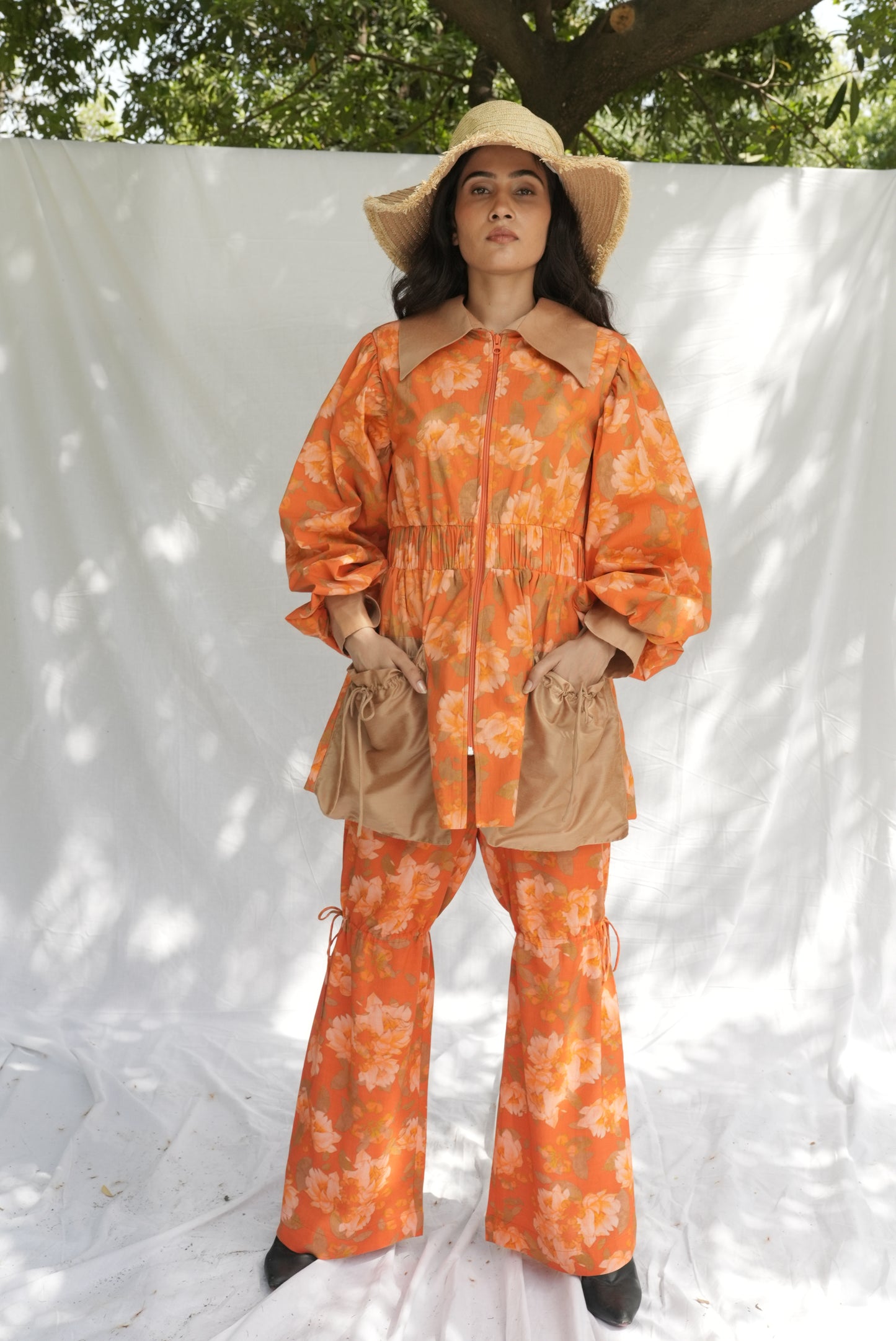 Floral Gathered Trousers