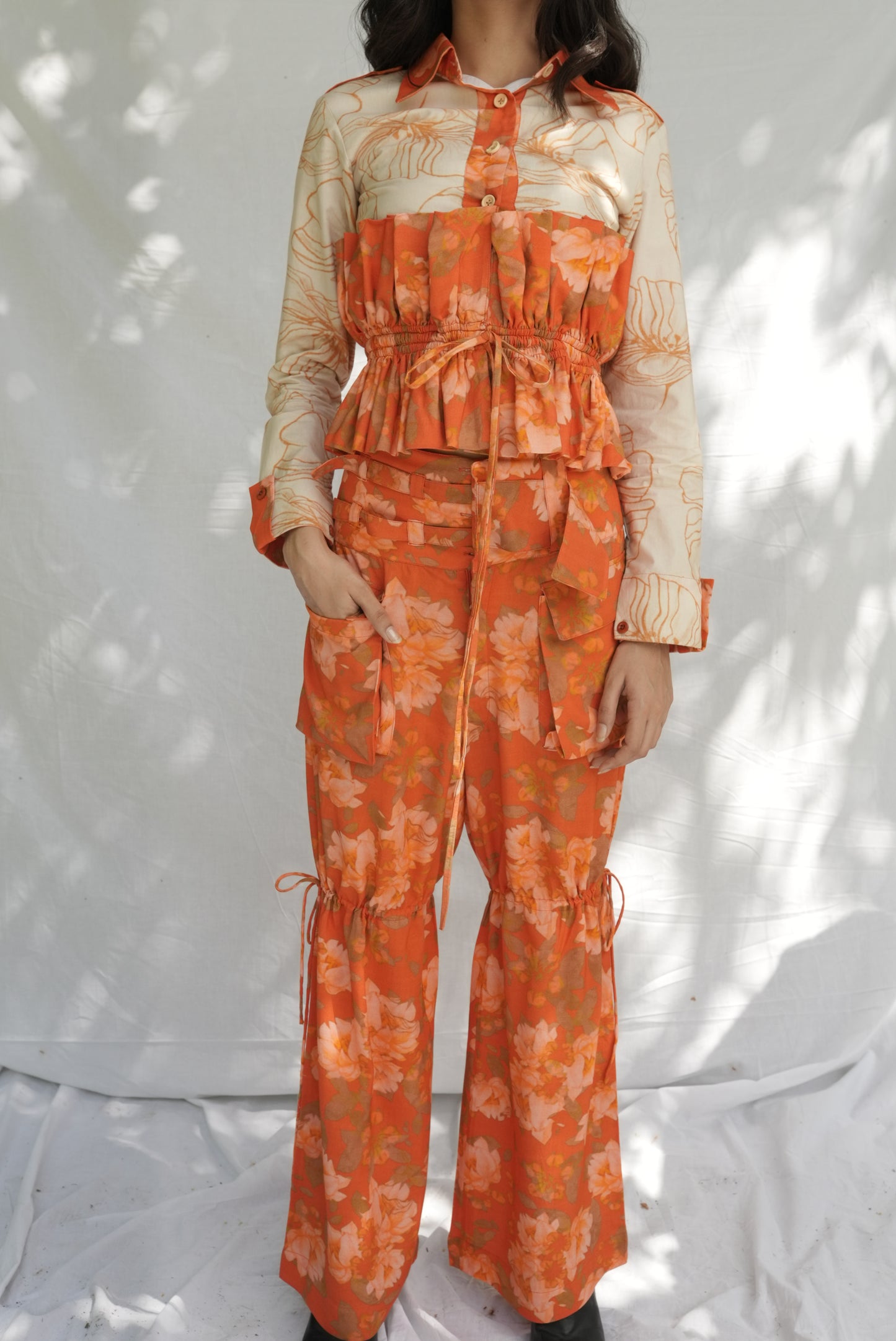 Floral Gathered Trousers