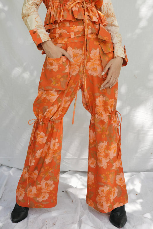 Floral Gathered Trousers